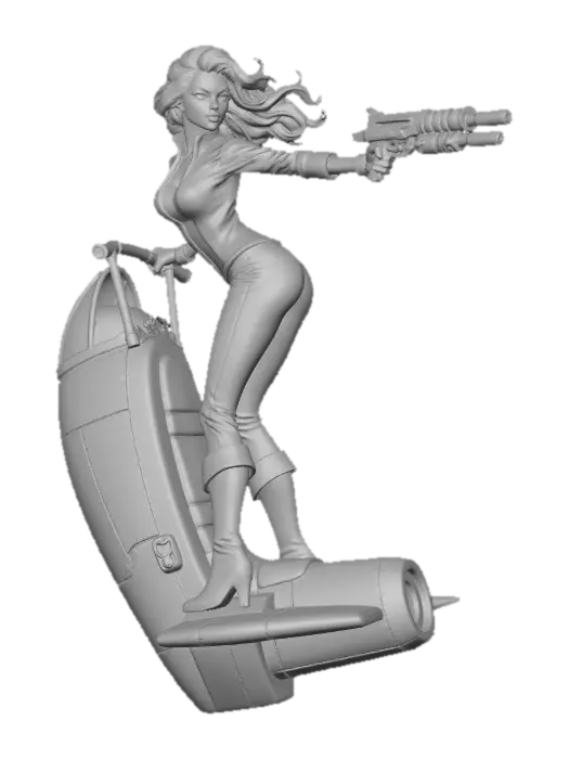 3D model for RetroFutureSpeederGirl-0135A