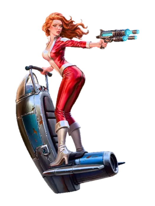 3D model for RetroFutureSpeederGirl-0135A