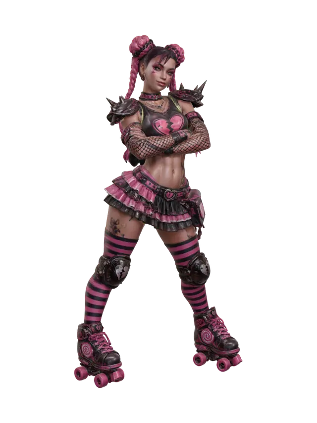 3D model for Pink Heart Roller Derby Queen