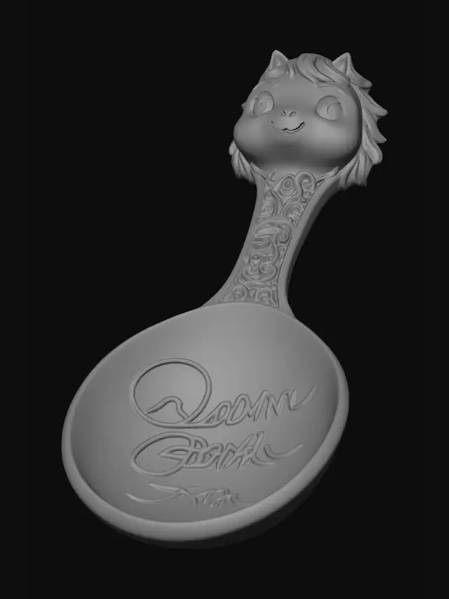 3D model for Golden Horse-Head Spoon
