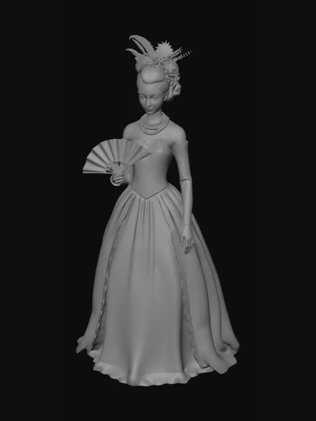 3D model for Uma mulher aristocrata francesa