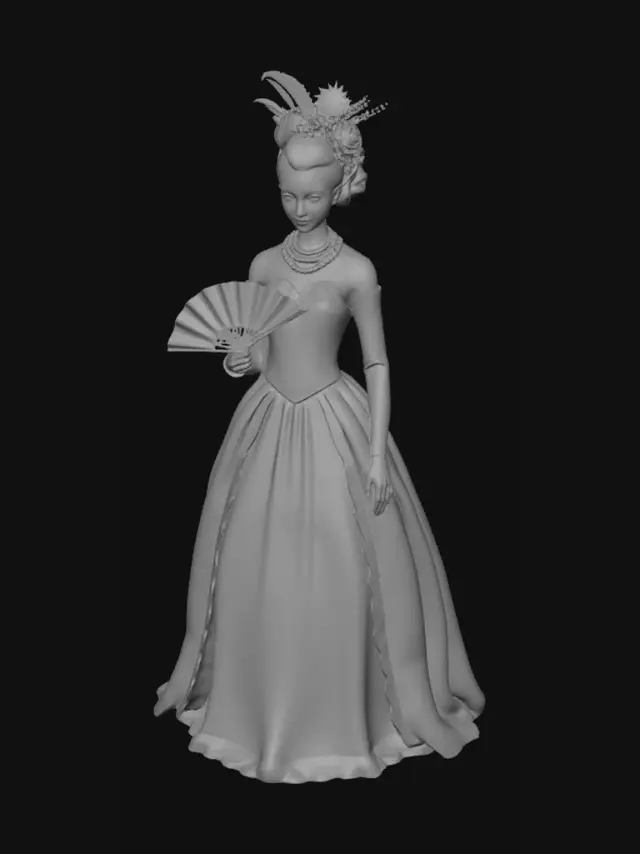 3D model for Uma mulher aristocrata francesa