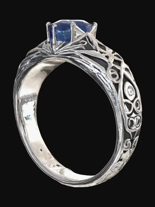 3D model for Rune-Etched Sapphire Ring