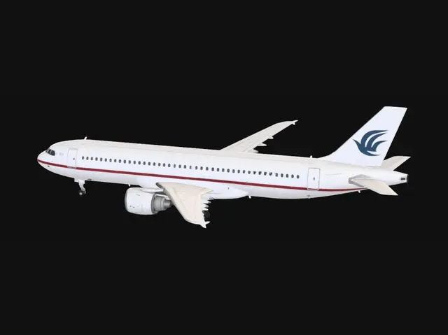 3D model for Blue Bird Tail A320 in Approach
