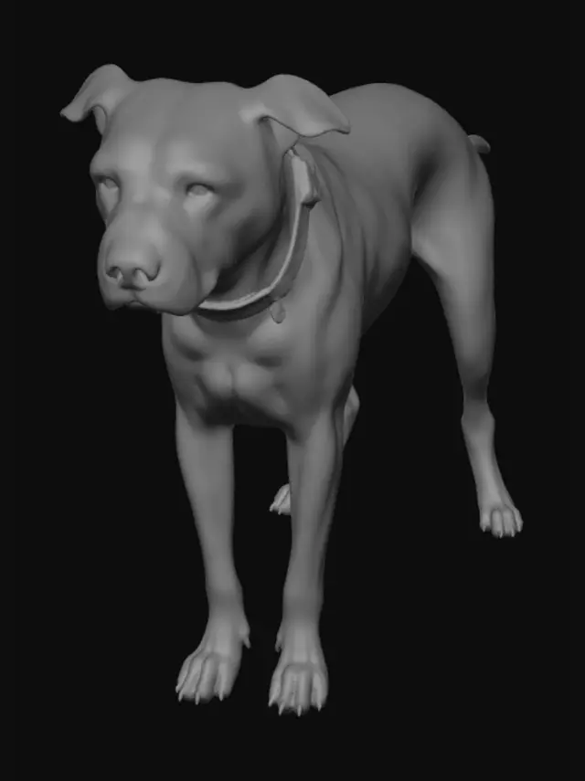 3D model for Brindle Dog on the Coffee Table