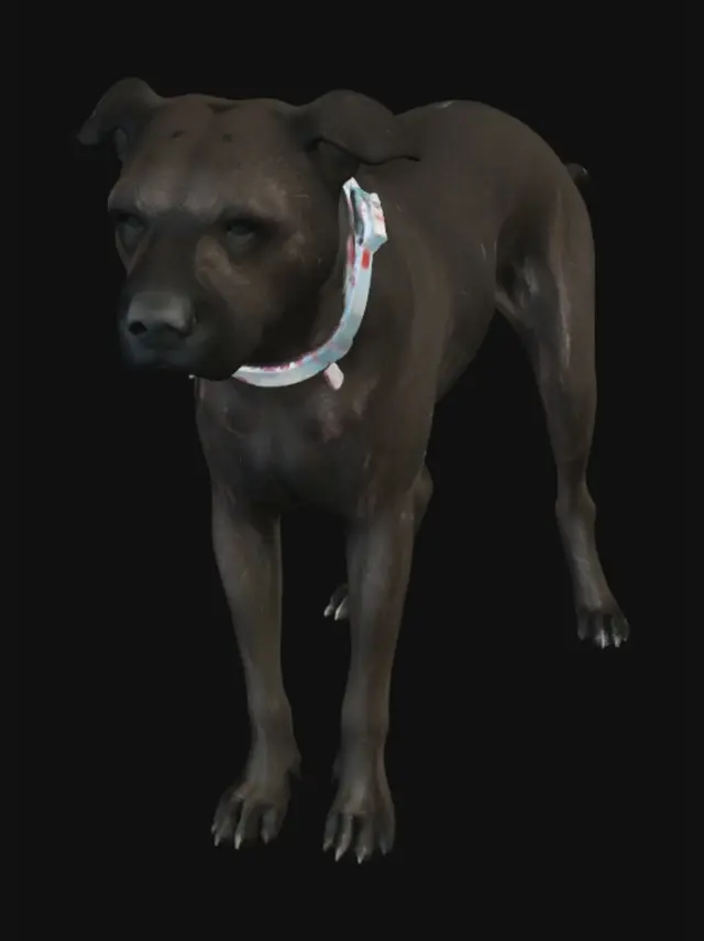 3D model for Brindle Dog on the Coffee Table
