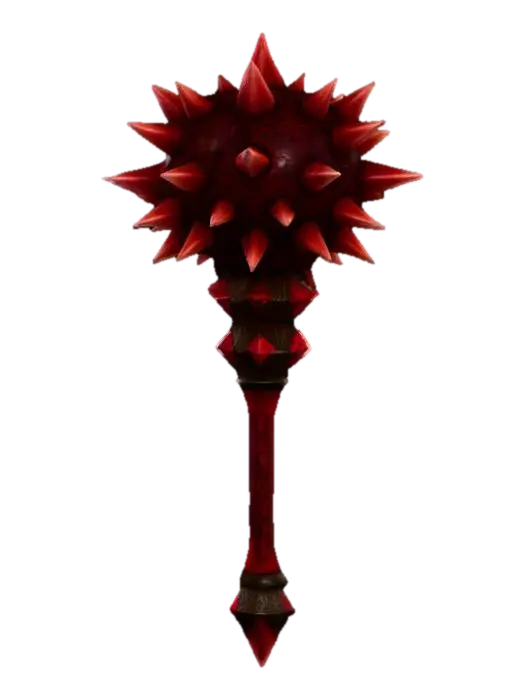 Crimson Spiked Mace 3D model, vytvořený pomocí AI