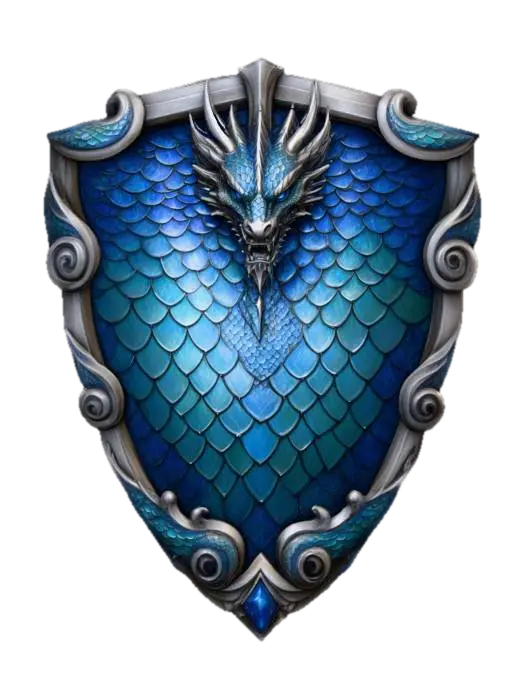 Azure Dragon Shield-3D-modell, genererad av AI