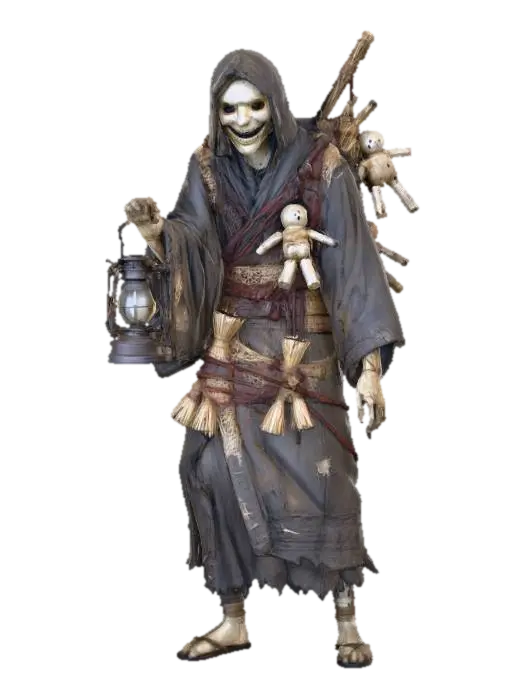 The Enigmatic Wanderer, #villain# - Antagonist 3D model, vytvořený pomocí AI