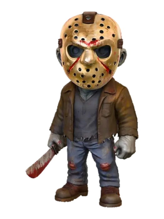 Hockey Masked Chibi, #Halloween2025# 3D model, vytvořený pomocí AI
