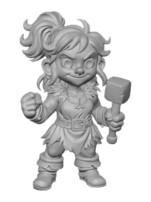 3D model for Adventurous Blacksmith Girl