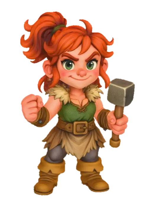 3D model for Adventurous Blacksmith Girl