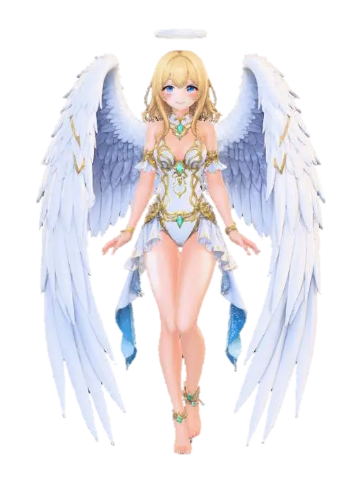 Angel's Beach Serenity - Heavenly 3D model, vytvořený pomocí AI