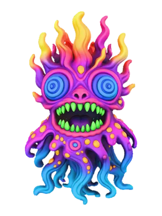 Whimsical Frenzy - Imaginative 3D model, vytvořený pomocí AI