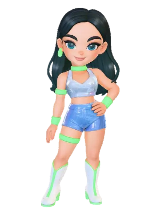 Galactic Diva 3D model, vytvořený pomocí AI