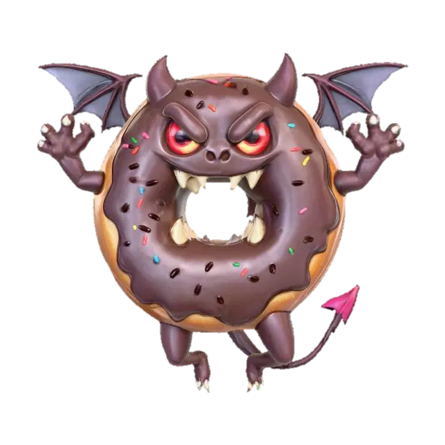 Demon Donut, #food# 3D model, vytvořený pomocí AI