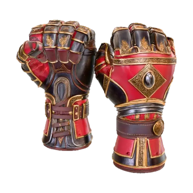 Royal Gauntlets 3D model, vytvořený pomocí AI