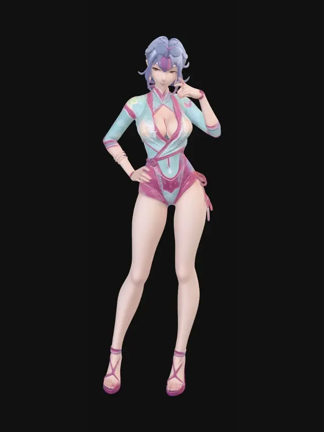 3D model for White Strappy Bikini Goddess