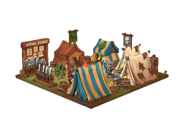 Mercenary Camp - Tactics 3D model, vytvořený pomocí AI
