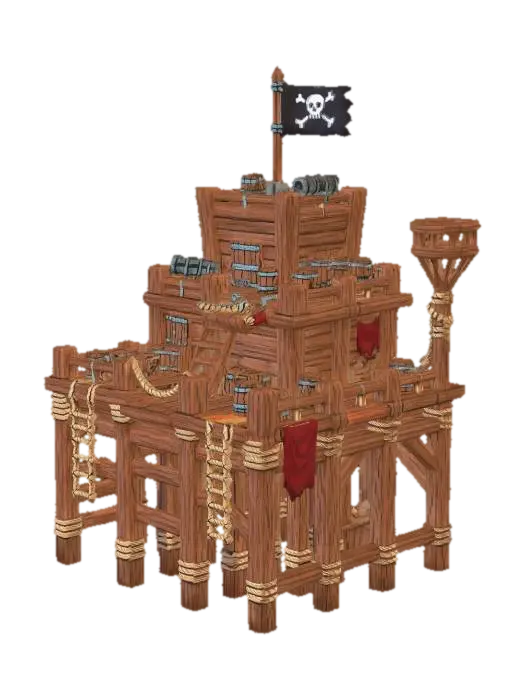 Pirate Platform - Rts 3D model, AI generated