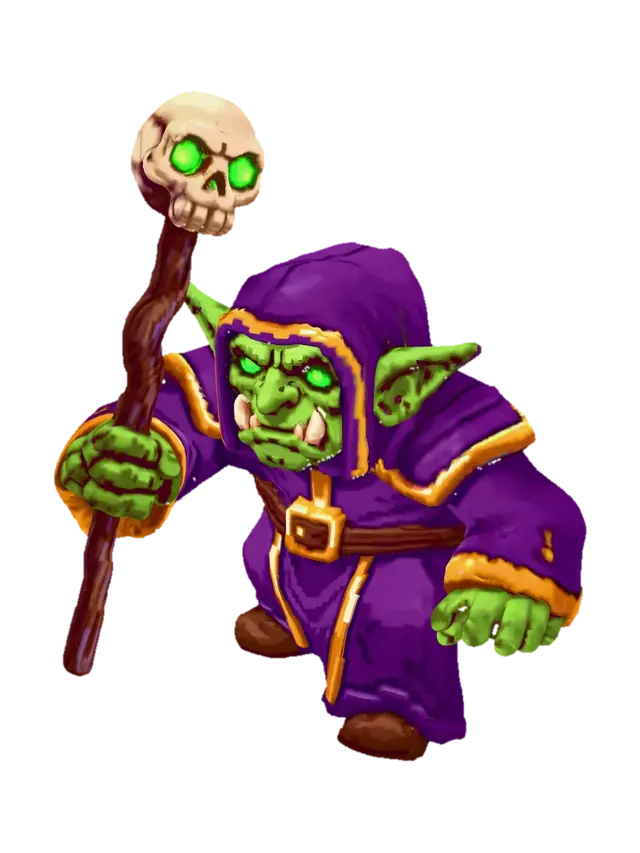 Skullstaff Goblin - Rts 3D model, AI generated
