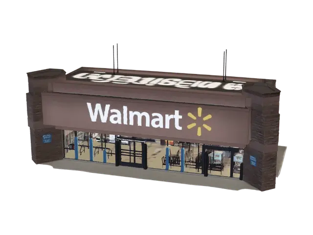 3D model for Walmart Exterior at Dusk
