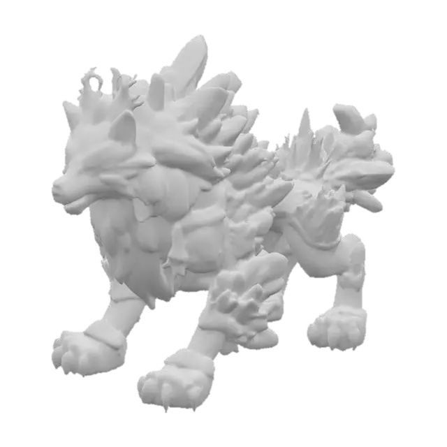3D model for Amethyst Guardian Wolf, Photorealistic