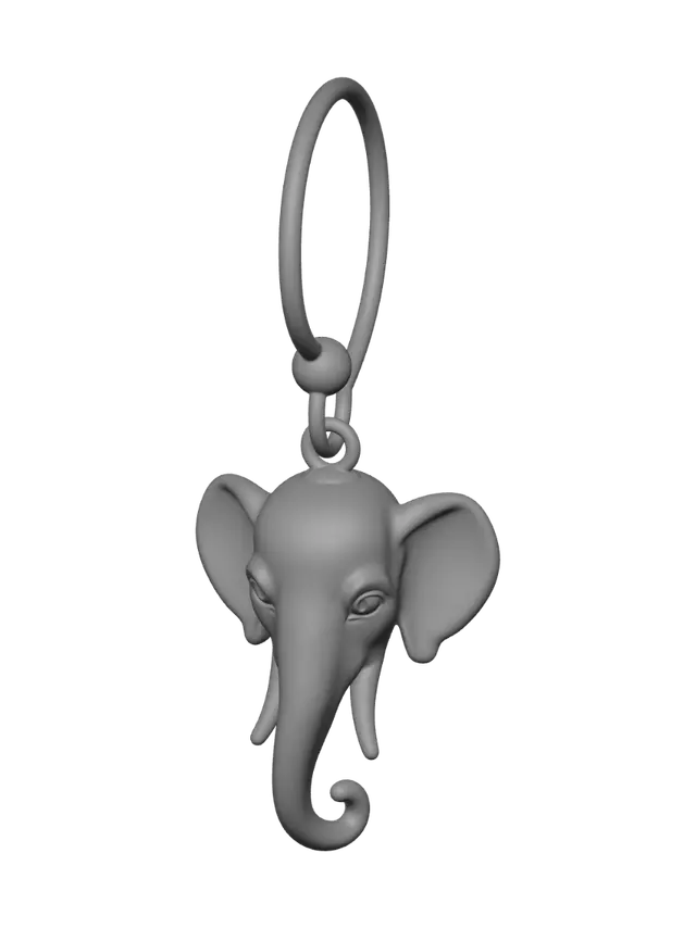 3D model for Golden Elephant Pendant