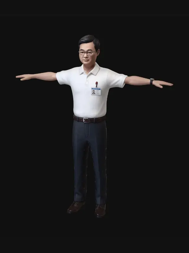 3D model for T-Pose Office Worker