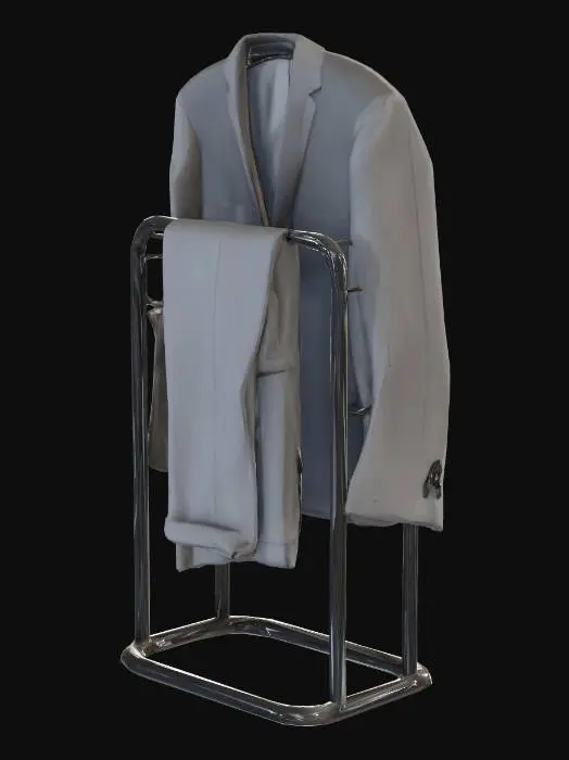 3D model for Grey suit on a clothing rack