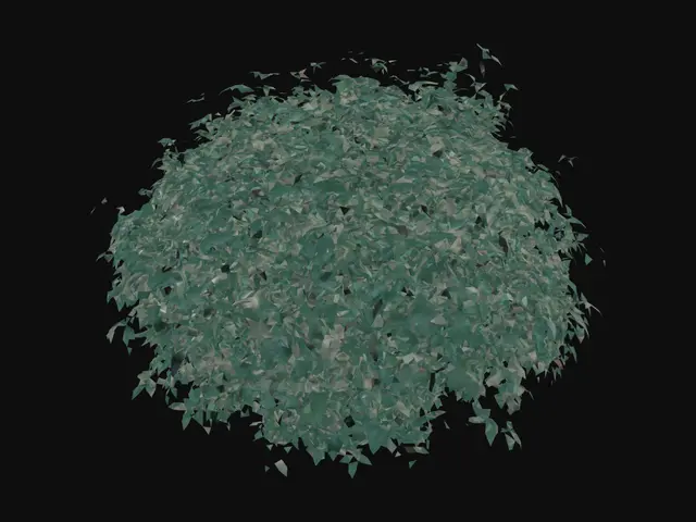3D model for Dense fantasy forest bush, dark green leaves, slightly overgrown magical forest plant, stylized fantasy low poly, hand painted textures, topdown readable silhouette, witcher inspired, lord of the rings inspired, game ready, optimized geometry, realistic proportions, single asset, centered, neutral background, clean topology