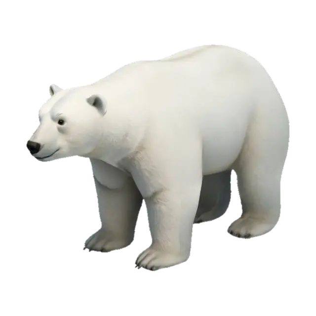 Polar bear, Symmetrical Body, Full Body, Highly Detailed, Ultra Realistic, Fluffy,… 3D model, vytvořený pomocí AI