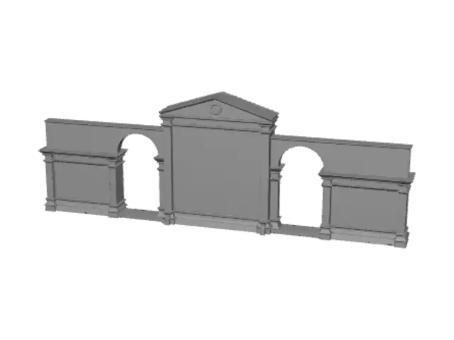 3D model for Neoclassical Temple Facade