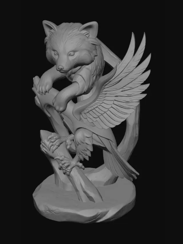 3D model for layered/textured wall art with either a animal or human or unusual object/human/animal mash up. No hang hole required. free standing only