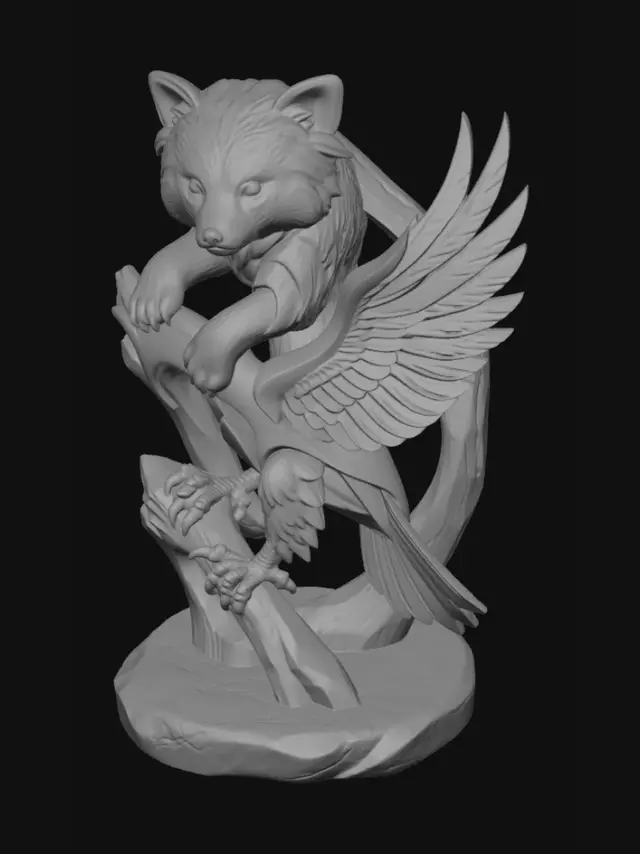 3D model for layered/textured wall art with either a animal or human or unusual object/human/animal mash up. No hang hole required. free standing only