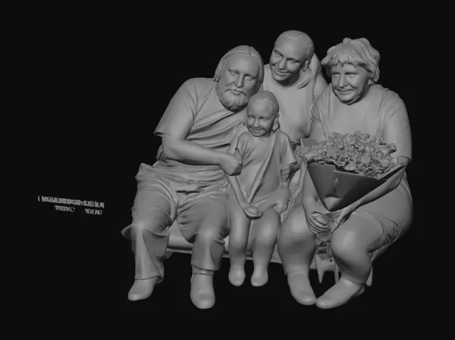 3D model for Family Portrait on a Cozy Sofa