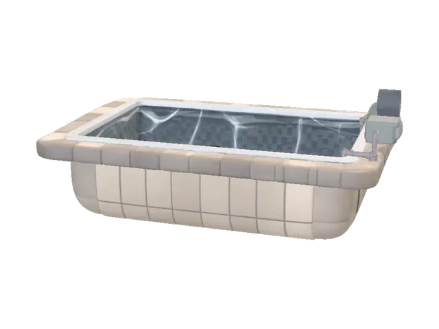 3D model for Blue Tile Pool with Fish
