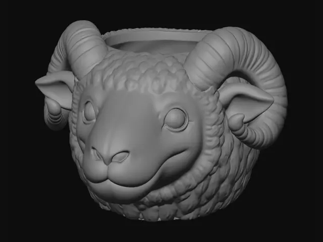 3D model for Ram Head Planter