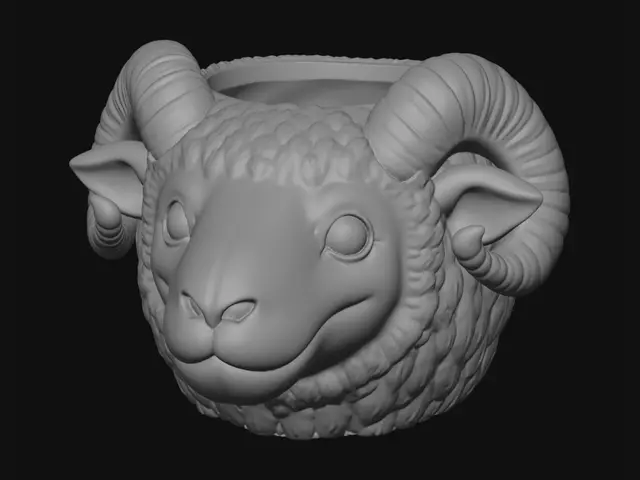 3D model for Ram Head Planter