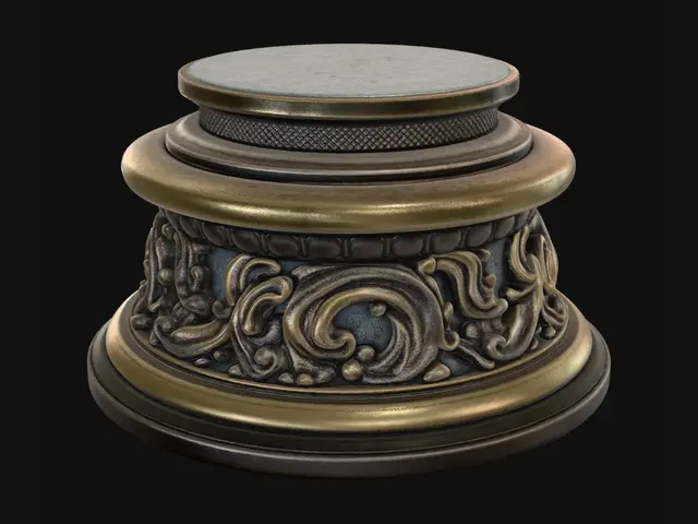 3D model for Gilded Scrollwork Pedestal