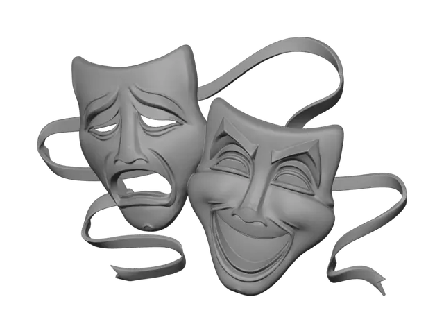 3D model for Comedy and Tragedy Masks