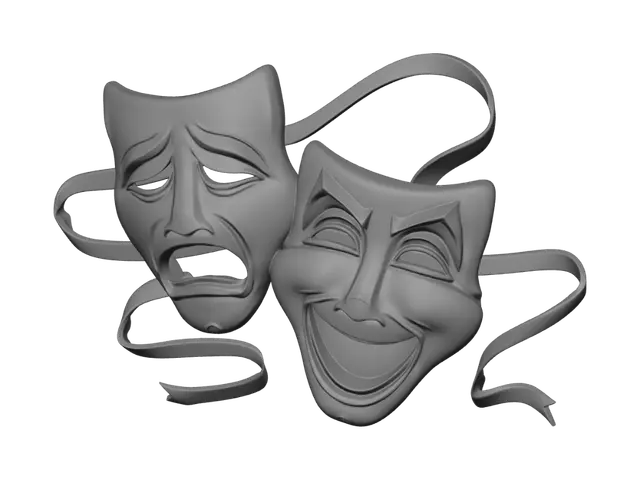 3D model for Comedy and Tragedy Masks