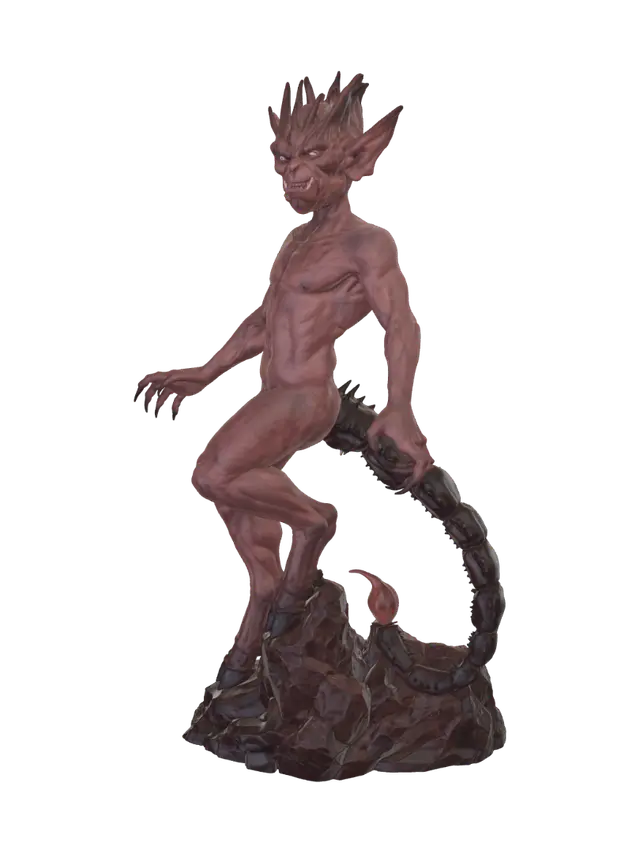 imp 3D model, vytvořený pomocí AI