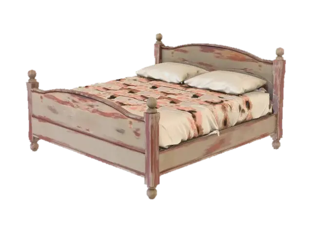 Modèle 3D Super king-size bed, but it looks scruffy, like it has been in an empty house for years.… - Torn, généré par IA