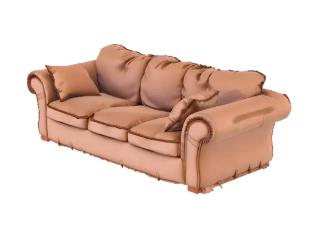 Modèle 3D An old sofa, ripped, torn, scruffy as fuck., généré par IA