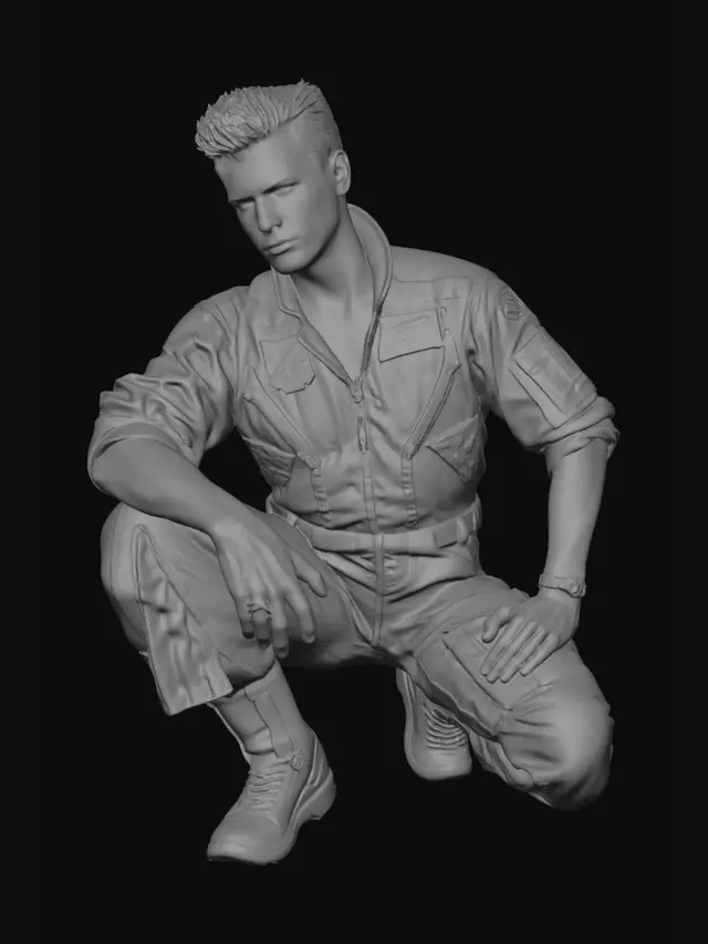 3D model for Green Flight Suit Portrait