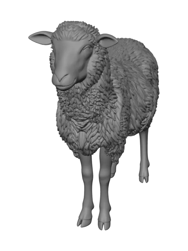 3D model for Fluffy Cream Sheep