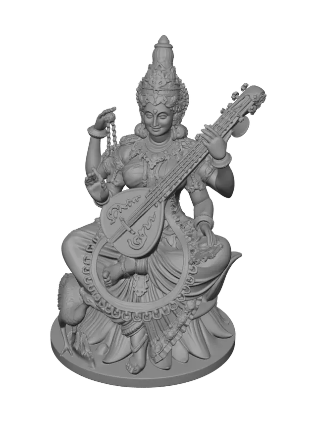 3D model for Saraswati playing the Veena