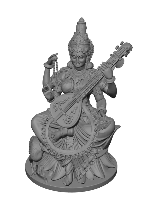 3D model for Saraswati playing the Veena