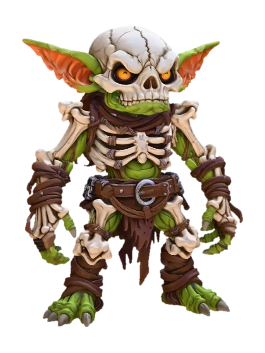 The Bone Collector Goblin - Gremlin 3D model, vytvořený pomocí AI